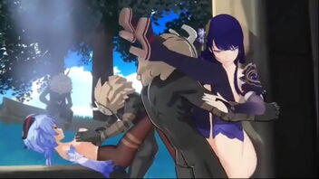 Hentai group sex with Genshin Influence characters