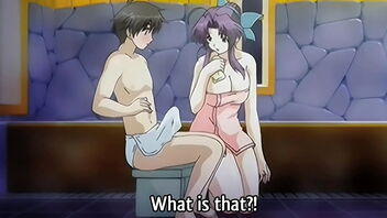 Chinese step-mom gives a bath to her step-son in this uncensored hentai.