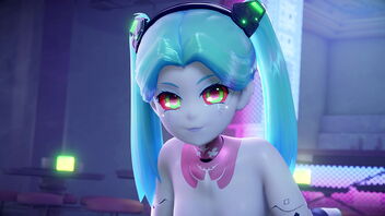 Rebecca in the anime series Edgerunners gets some action with a Mantis X.