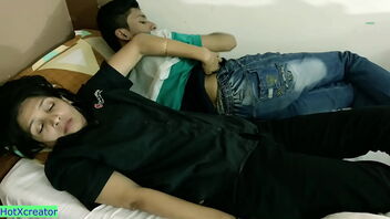 Sharing a bed with my stepbrother, great sex in Hindi audio.