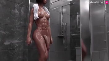A chocolate-skinned transsexual seduces a blonde MILF.