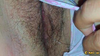 Stepdaughter and I observing Hindi movie and she is playing with her pussy.